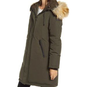 Sam Edelman Faux Fur Trim Down Jacket (size M) NWT